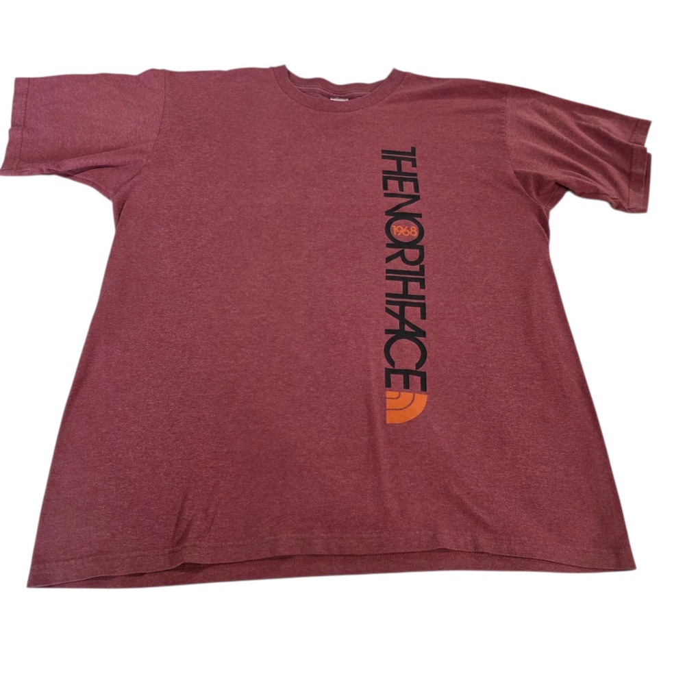 The North Face Pullover Shirt Mens Maroon XL Short Sleeve Knit Graphic Print Tee